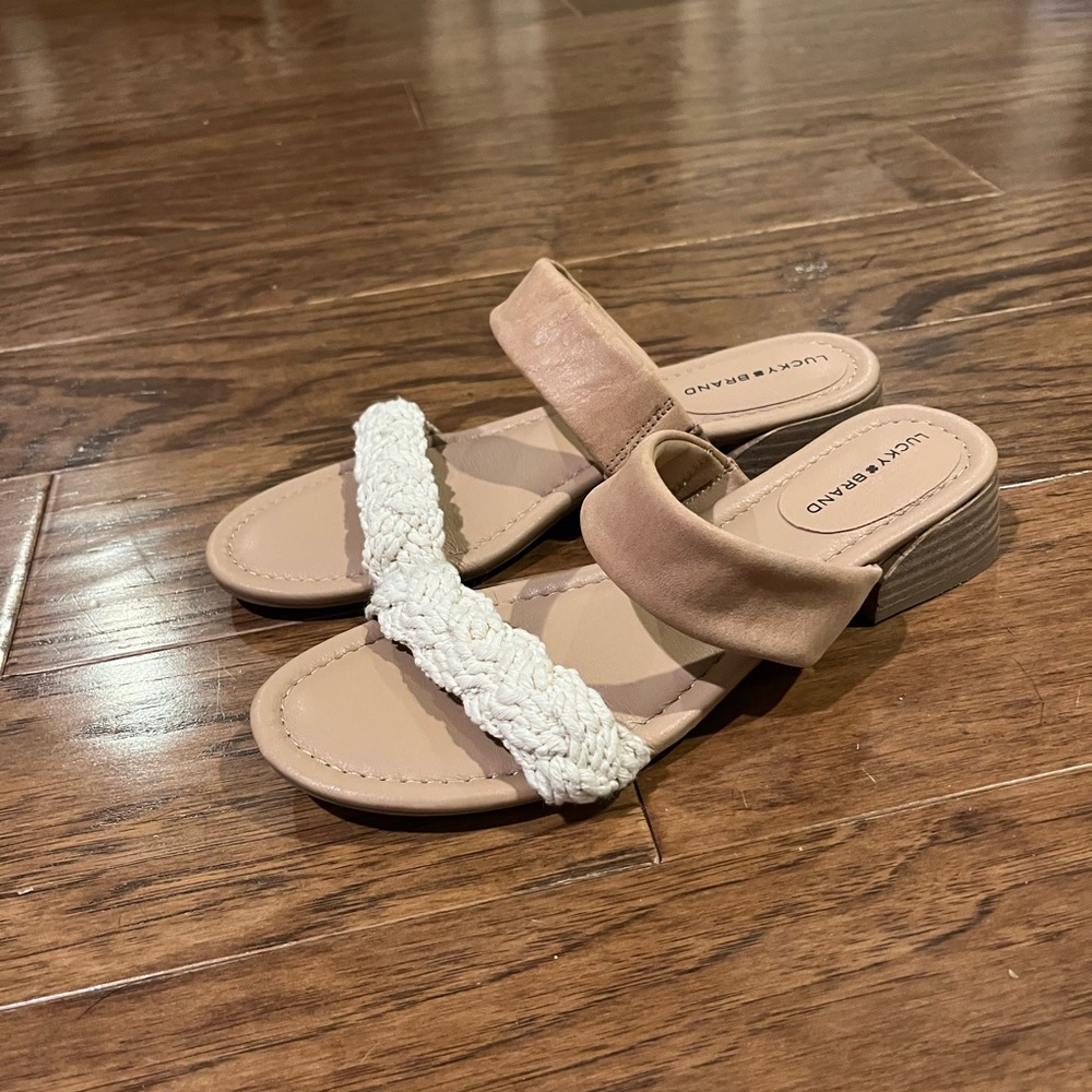 Lucky Brand Sandals with Tan and Cream Straps